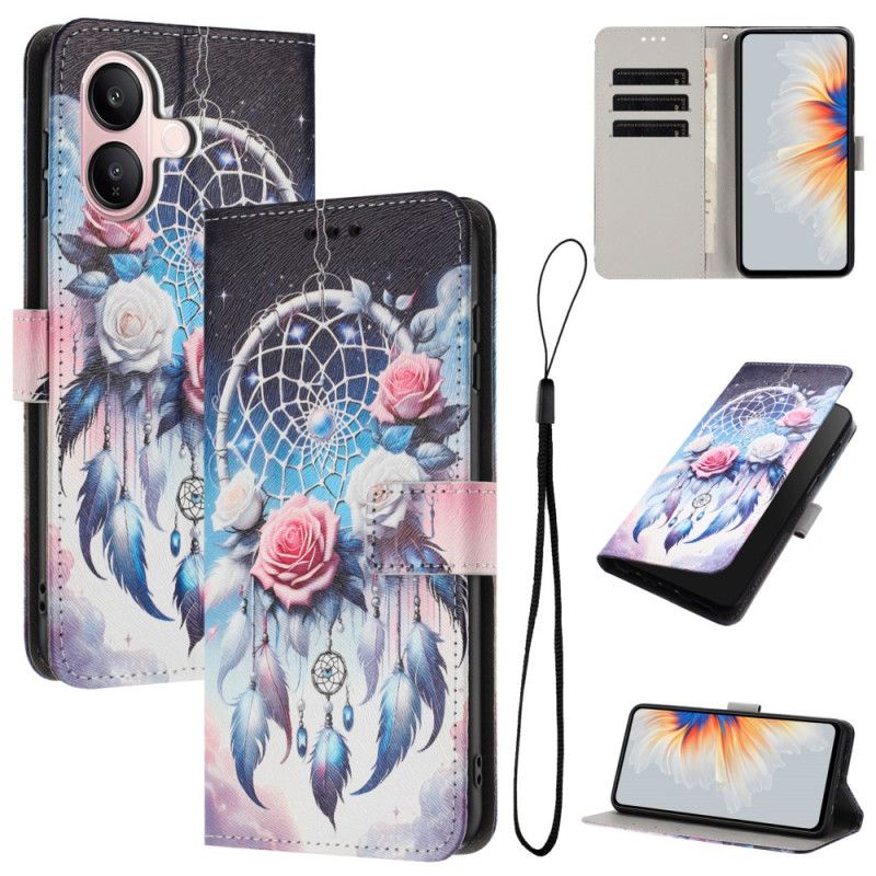 Lederhüllen Vivo V60 Lite Rosen-traumfänger