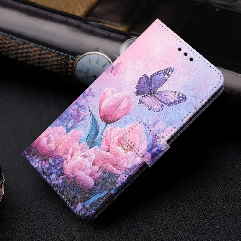 Lederhüllen Vivo V60 Lite Tulpen