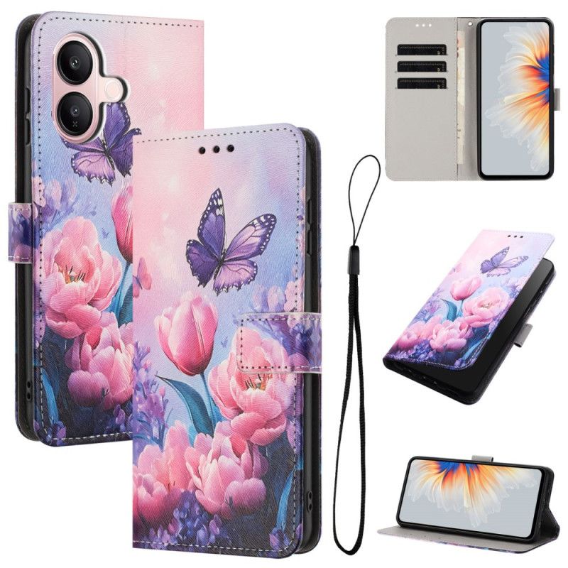 Lederhüllen Vivo V60 Lite Tulpen