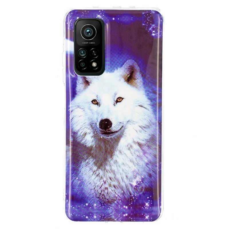 Hülle Xiaomi Mi 10T / 10T Pro Grün Fluoreszierende Wolfsreihe