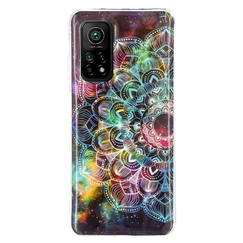 Hülle Xiaomi Mi 10T / 10T Pro Schwarz Fluoreszierende Blumenserie