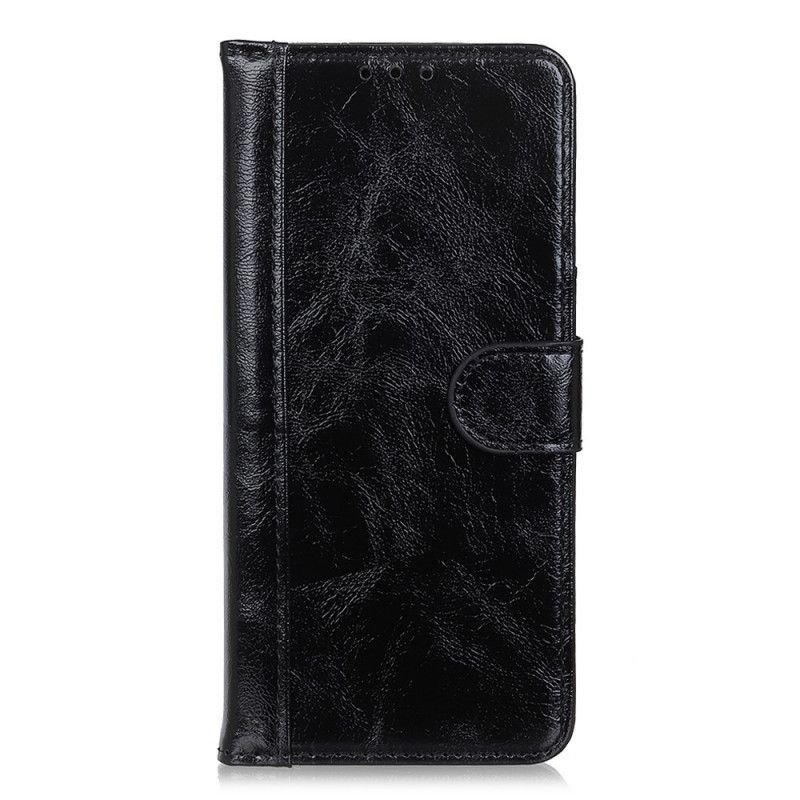 Lederhüllen Für Xiaomi Mi 10T / 10T Pro Schwarz Gespaltenes Lackleder