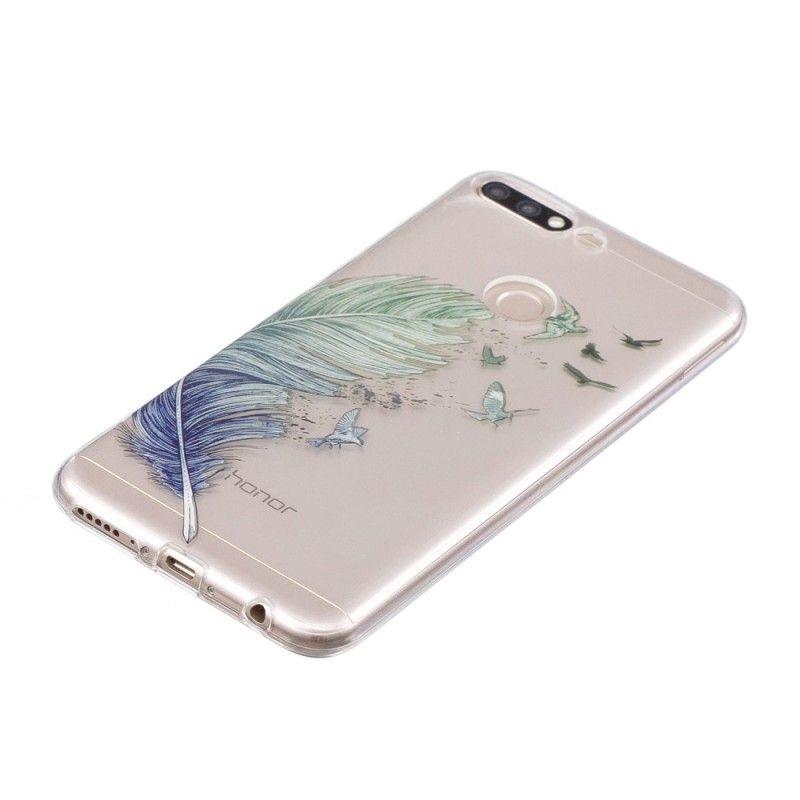 Hülle Huawei Y7 2018 Transparente Farbige Feder