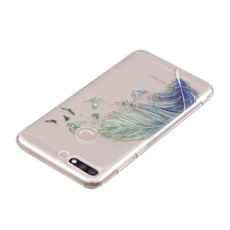 Hülle Huawei Y7 2018 Transparente Farbige Feder