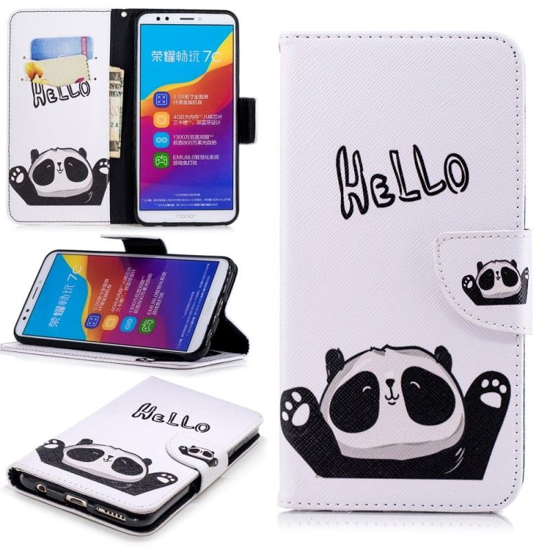 Lederhüllen Huawei Y7 2018 Hallo Panda