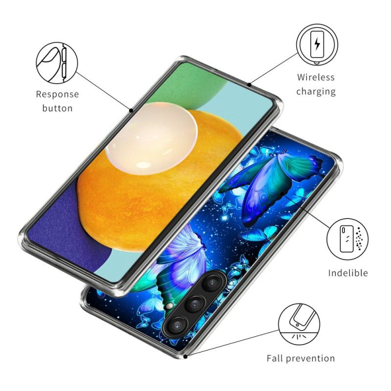 Hülle Für Samsung Galaxy S25 Plus 5g Blaue Schmetterlinge