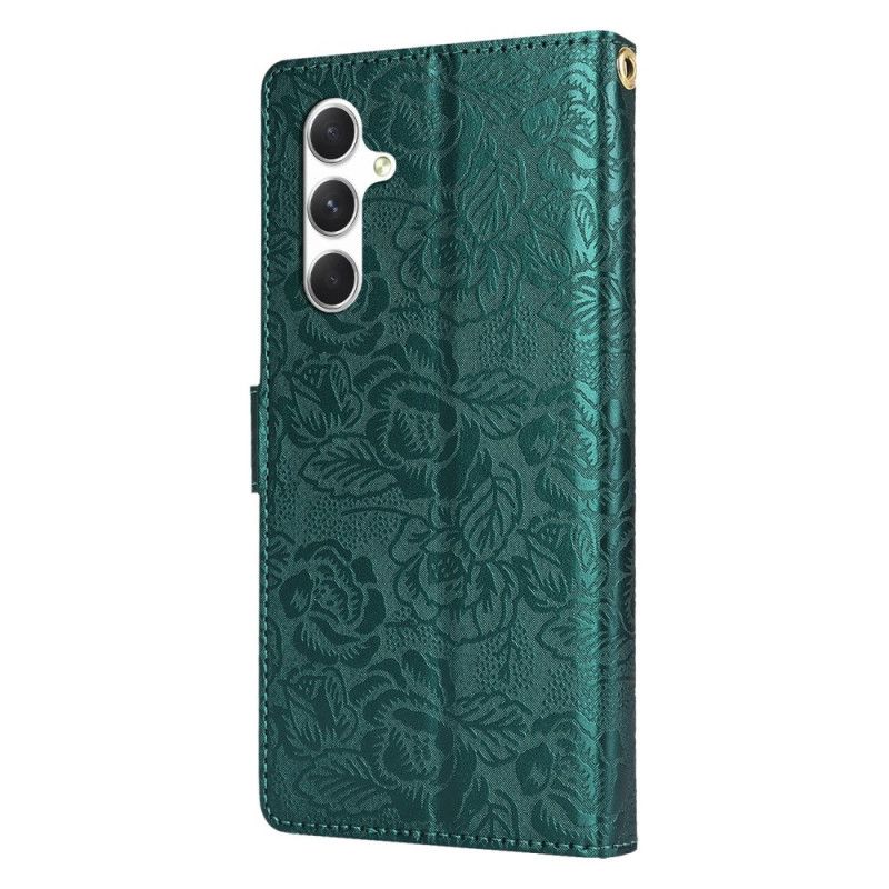 Lederhüllen Für Samsung Galaxy S25 Plus 5g Blumenmuster Mit Riemen