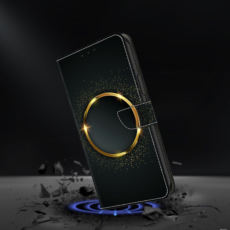 Lederhüllen Für Samsung Galaxy S25 Plus 5g Goldener Kreis