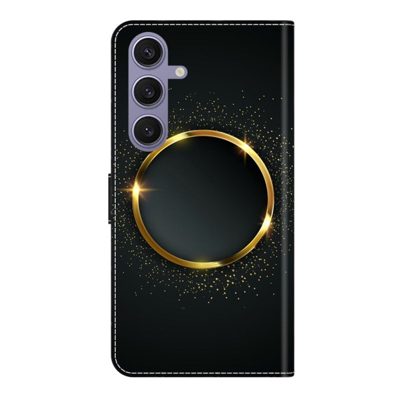 Lederhüllen Für Samsung Galaxy S25 Plus 5g Goldener Kreis