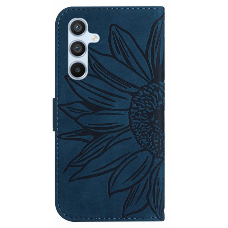 Lederhüllen Für Samsung Galaxy S25 Plus 5g Sonnenblumenmuster Mit Riemen