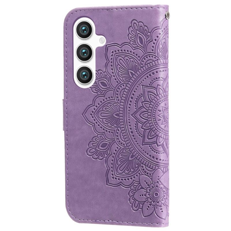Lederhüllen Samsung Galaxy S25 Plus 5g Blumendesign Mit Riemen