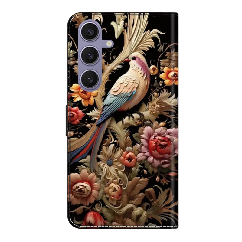 Lederhüllen Samsung Galaxy S25 Plus 5g Handyhülle Blumen Und Vögel