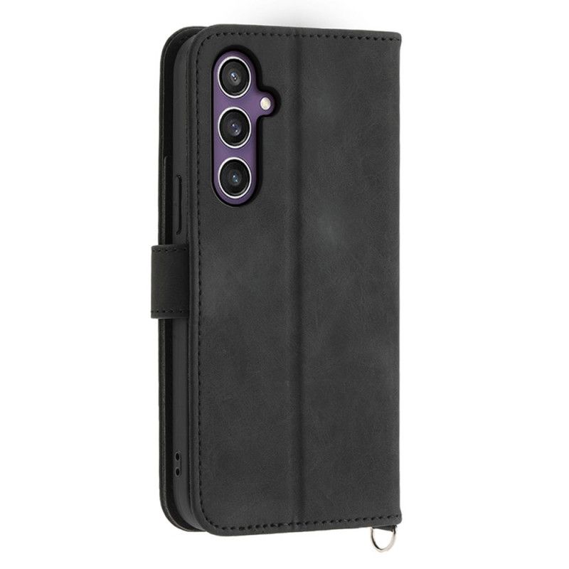 Lederhüllen Samsung Galaxy S25 Plus 5g Handyhülle Blumenmuster Und Riemen