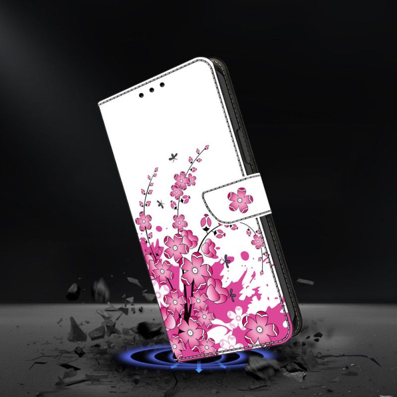 Lederhüllen Samsung Galaxy S25 Plus 5g Handyhülle Rosa Blumenmuster
