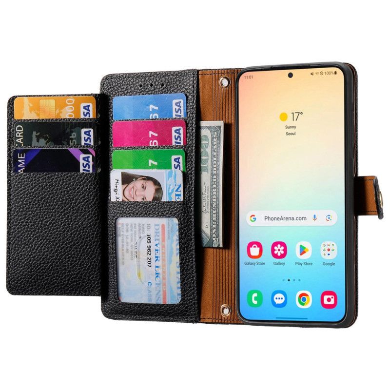 Lederhüllen Samsung Galaxy S25 Plus 5g Ledergeldbörse Mit Rfid-geschütztem Reißverschlussfach