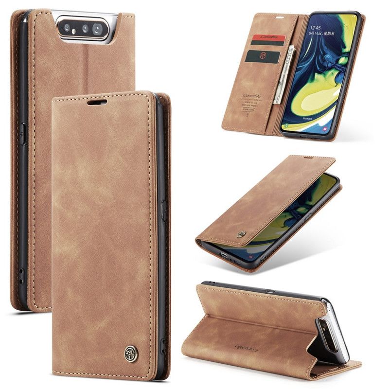 Flip Case Für Samsung Galaxy A80 / A90 Schwarz Ledertasche