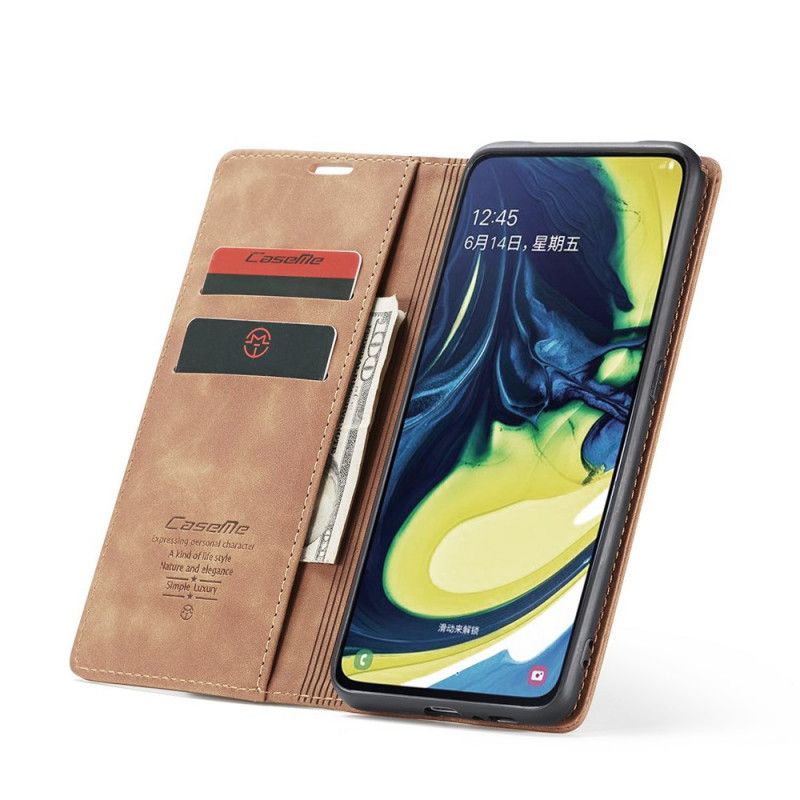 Flip Case Für Samsung Galaxy A80 / A90 Schwarz Ledertasche