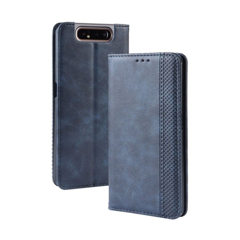 Flip Case Samsung Galaxy A80 / A90 Schwarz Stilisiertes Kunstleder