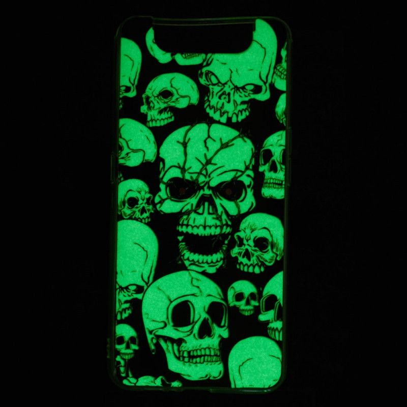 Hülle Samsung Galaxy A80 / A90 Aufmerksamkeit Fluoreszierende Schädel