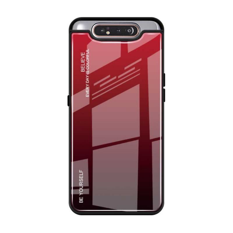 Hülle Samsung Galaxy A80 / A90 Rot Sei Du Selbst Gehärtetes Glas
