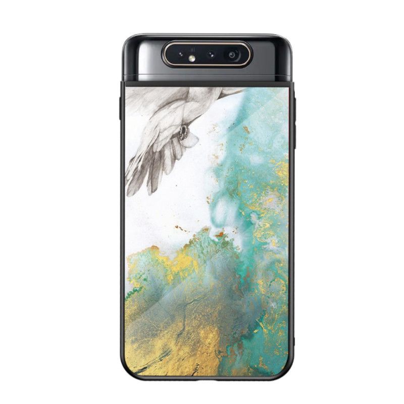 Hülle Samsung Galaxy A80 / A90 Schwarz Einzelner Marmor