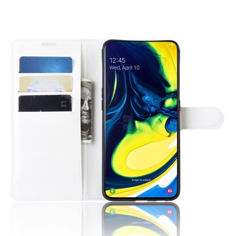 Lederhüllen Samsung Galaxy A80 / A90 Schwarz Handyhülle Retro-Kunstleder