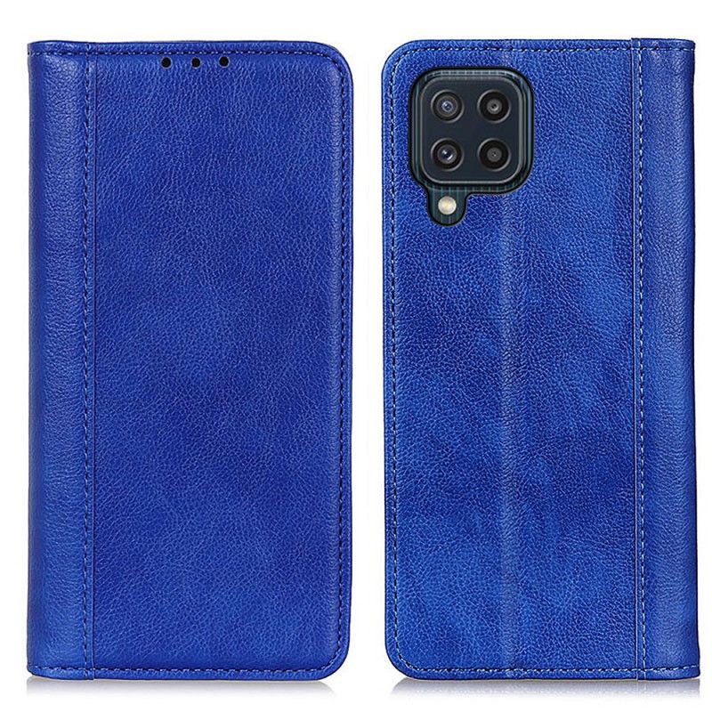 Flip Case Samsung Galaxy M32 Handyhülle Elegance Spaltleder Litschi