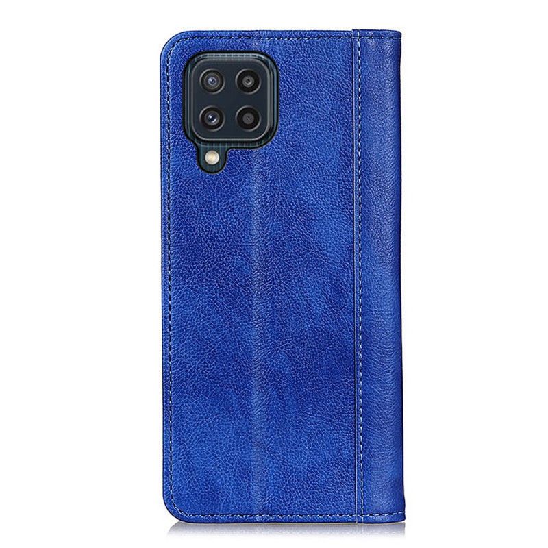 Flip Case Samsung Galaxy M32 Handyhülle Elegance Spaltleder Litschi
