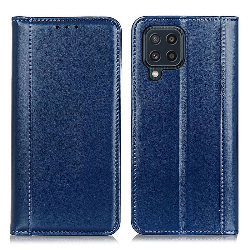 Flip Case Samsung Galaxy M32 Handyhülle Glänzendes Spaltleder