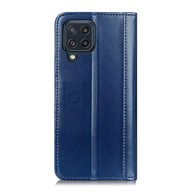 Flip Case Samsung Galaxy M32 Handyhülle Glänzendes Spaltleder
