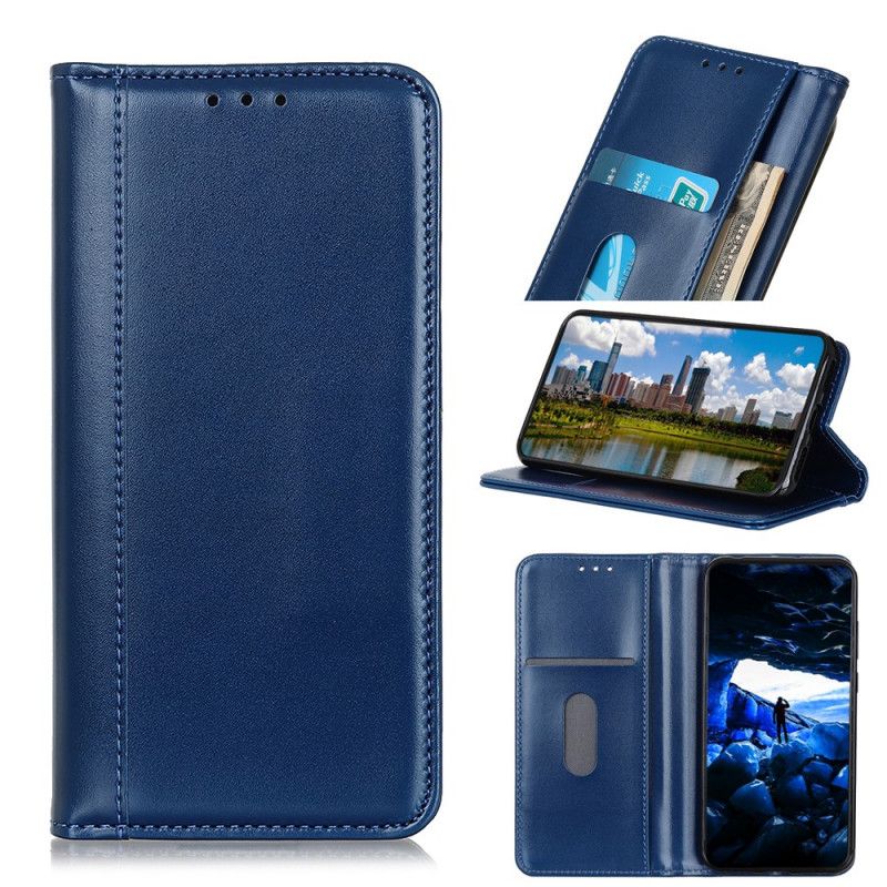 Flip Case Samsung Galaxy M32 Handyhülle Glänzendes Spaltleder