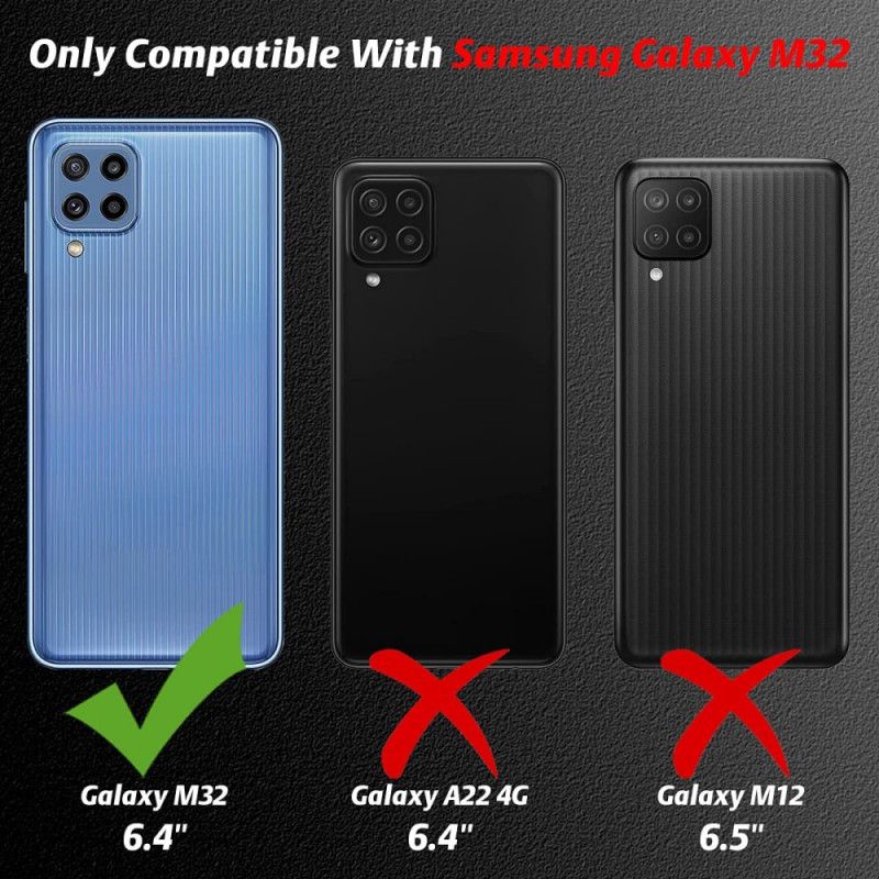 Hülle Samsung Galaxy M32 Combo Gehäuse Und Bildschirm Aus Gehärtetem Glas