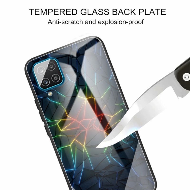 Hülle Samsung Galaxy M32 Handyhülle Geometrie Aus Gehärtetem Glas