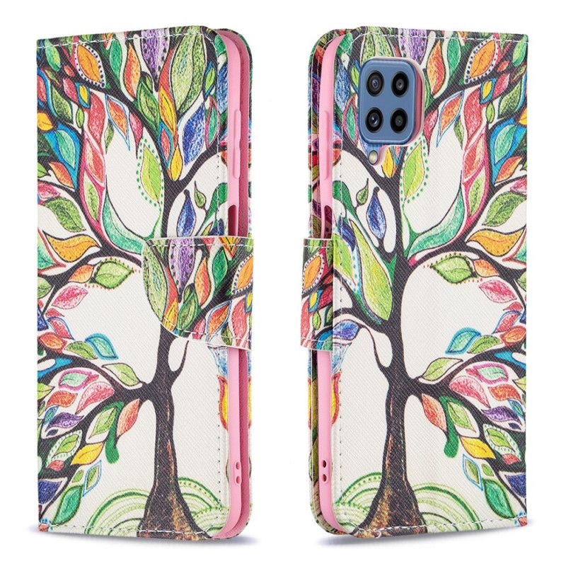 Lederhüllen Für Samsung Galaxy M32 Farbiger Baum