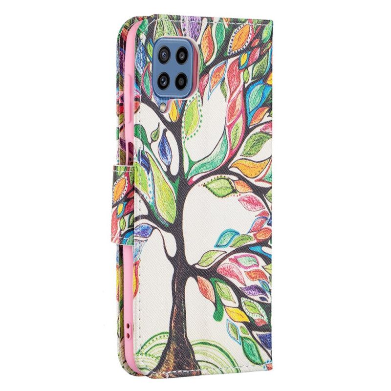 Lederhüllen Für Samsung Galaxy M32 Farbiger Baum