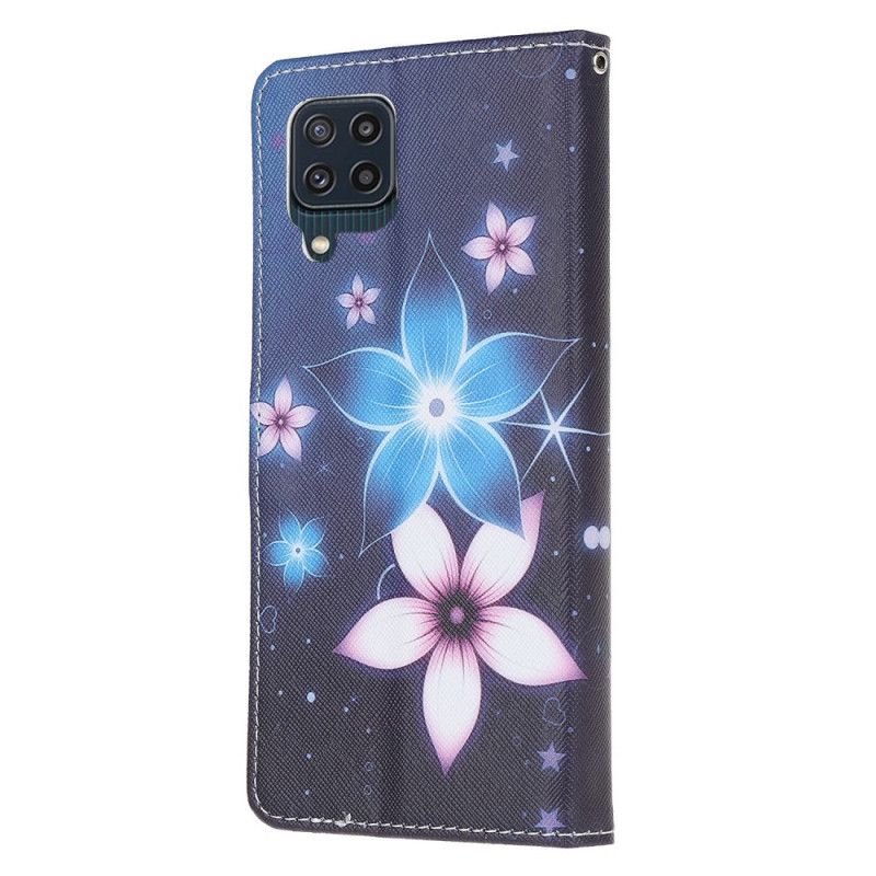 Lederhüllen Für Samsung Galaxy M32 Mondblumen Mit Riemen