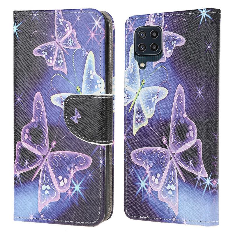 Lederhüllen Für Samsung Galaxy M32 Souveräne Schmetterlinge