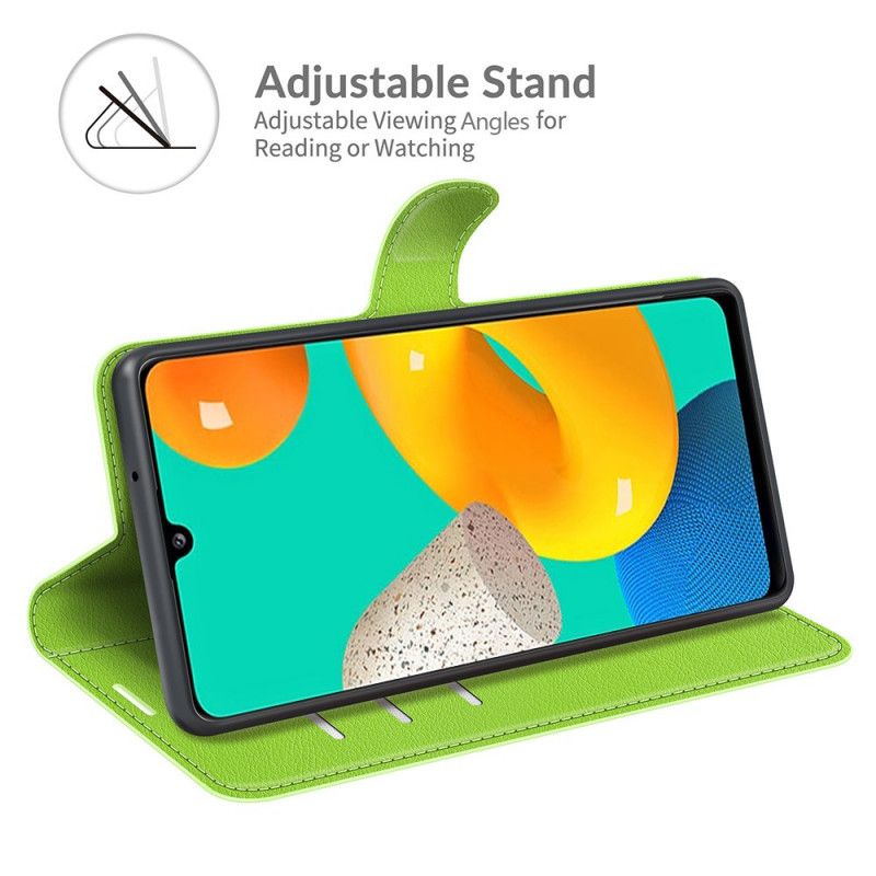 Lederhüllen Samsung Galaxy M32 Handyhülle Klassischer Litschi-leder-effekt