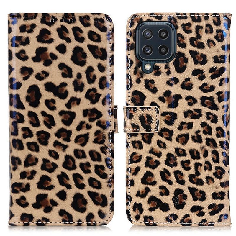 Lederhüllen Samsung Galaxy M32 Handyhülle Leopard