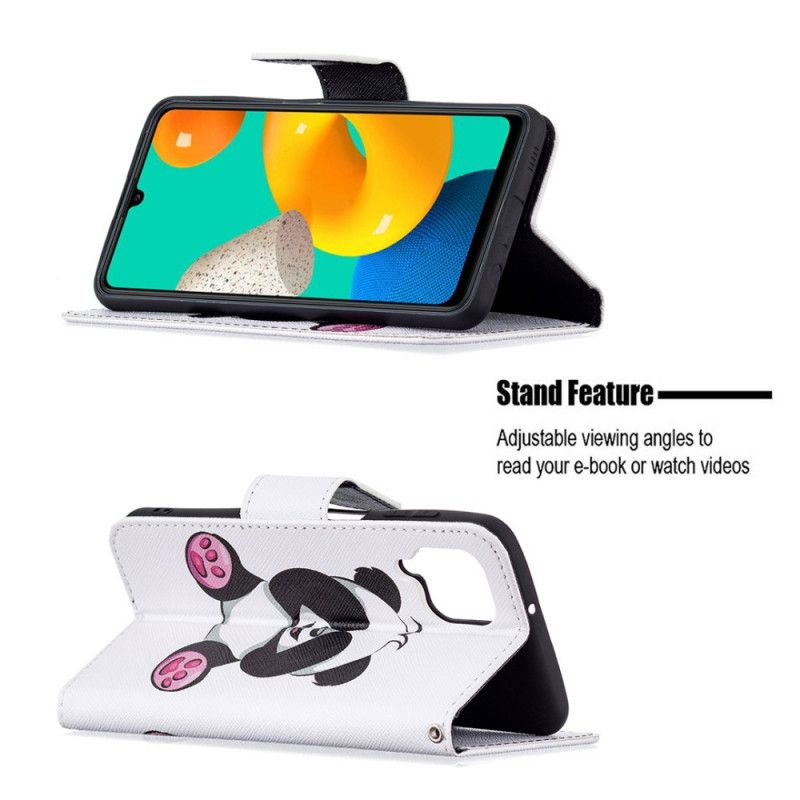 Lederhüllen Samsung Galaxy M32 Handyhülle Panda-spaß