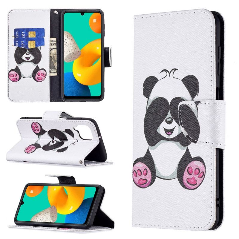 Lederhüllen Samsung Galaxy M32 Handyhülle Panda-spaß