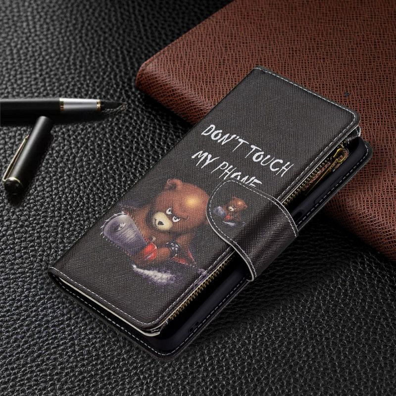 Lederhüllen Samsung Galaxy M32 Handyhülle Taschenbär Mit Reißverschluss