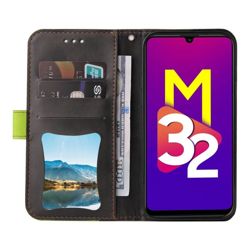 Lederhüllen Samsung Galaxy M32 Handyhülle Zweifarbig