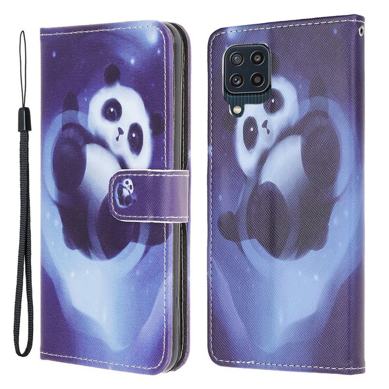 Lederhüllen Samsung Galaxy M32 Panda Space Riemchen