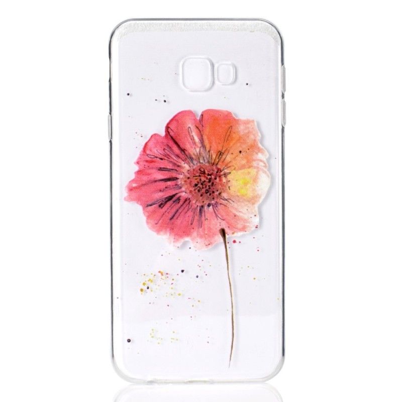 Hülle Samsung Galaxy J4 Plus Handyhülle Transparente Aquarellmohnblume