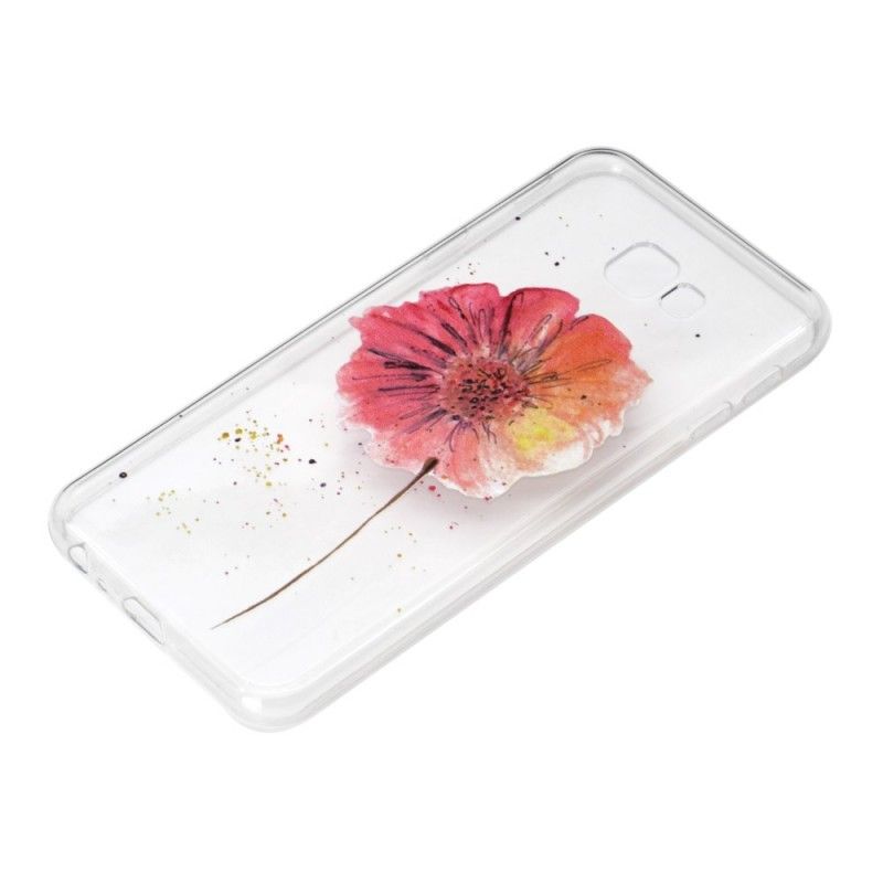 Hülle Samsung Galaxy J4 Plus Handyhülle Transparente Aquarellmohnblume