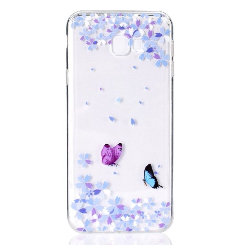 Hülle Samsung Galaxy J4 Plus Handyhülle Transparente Schmetterlinge Und Blumen