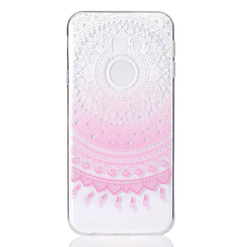 Hülle Samsung Galaxy J4 Plus Pink Transparentes Buntes Mandala