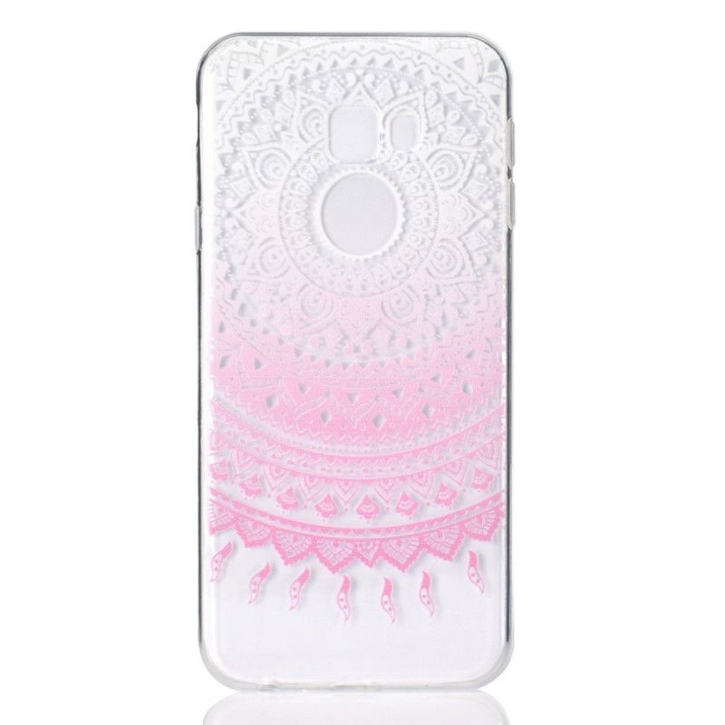 Hülle Samsung Galaxy J4 Plus Pink Transparentes Buntes Mandala