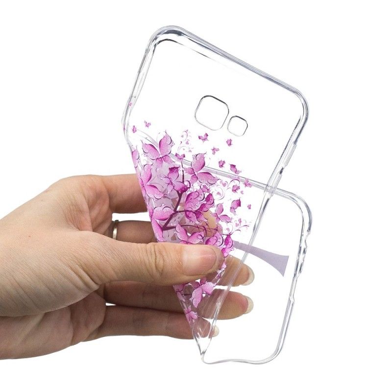 Hülle Samsung Galaxy J4 Plus Transparenter Schmetterlingsbaum